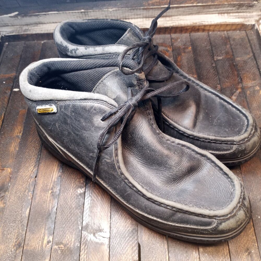 Lugz Men's Black Leather Casual Shoes US 13 Moc Toe Lace Up Chukka